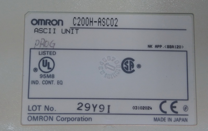 OMRON ASCII UNIT C200H-ASC02 - PLC DCS SERVO Control MOTOR POWER